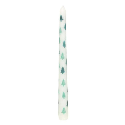 N/A Green Fir Tree Candle Holder with Taper Candle -