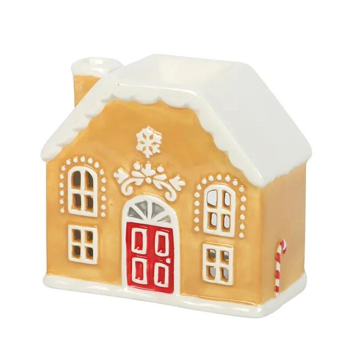 N/A Candy Cane Gingerbread House Oil Burner and Wax Warmer -