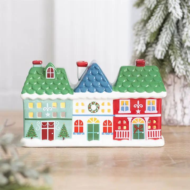 N/A Christmas Street Tealight and Incense Cone Holder -