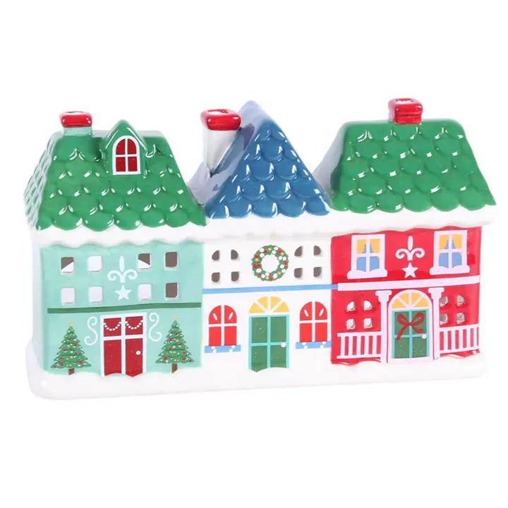 N/A Christmas Street Tealight and Incense Cone Holder -