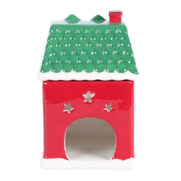 N/A Red Christmas House Oil Burner -