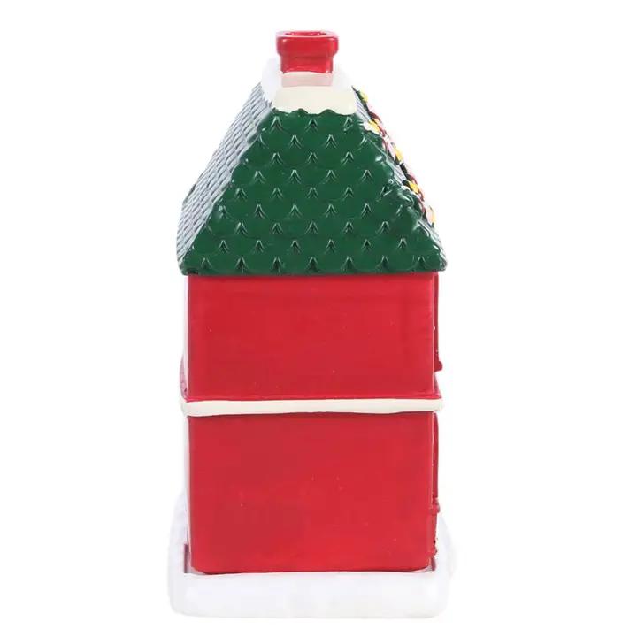 N/A Red Christmas House Incense Cone Burner -
