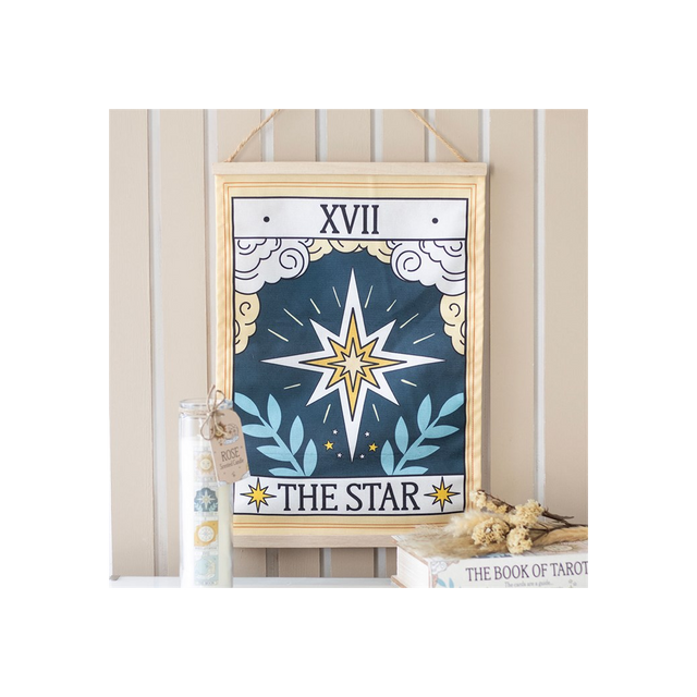 Star Tarot Wall Hanging – Vintage Celestial Fabric Decor