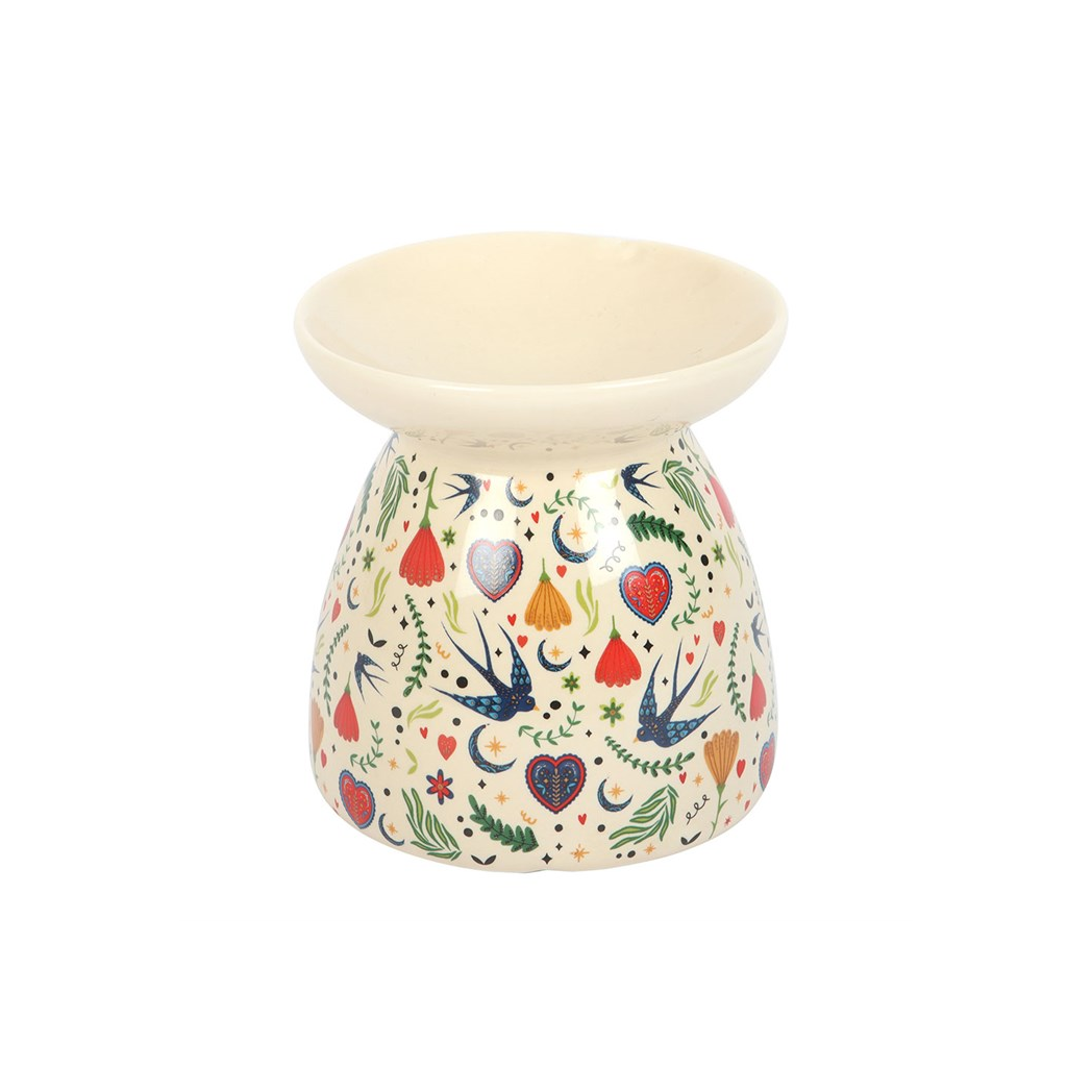 N/A Cream Midnight Bloom Print Oil Burner -