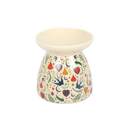 N/A Cream Midnight Bloom Print Oil Burner -