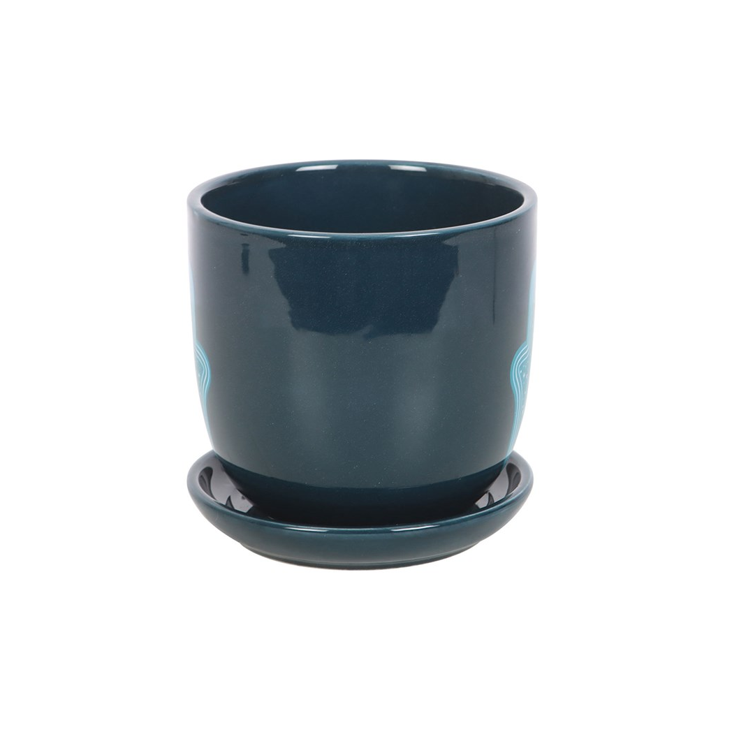 Elevate Your Space with the Hamsa Ceramic Plant Pot - Spiritual Indoor Greenery