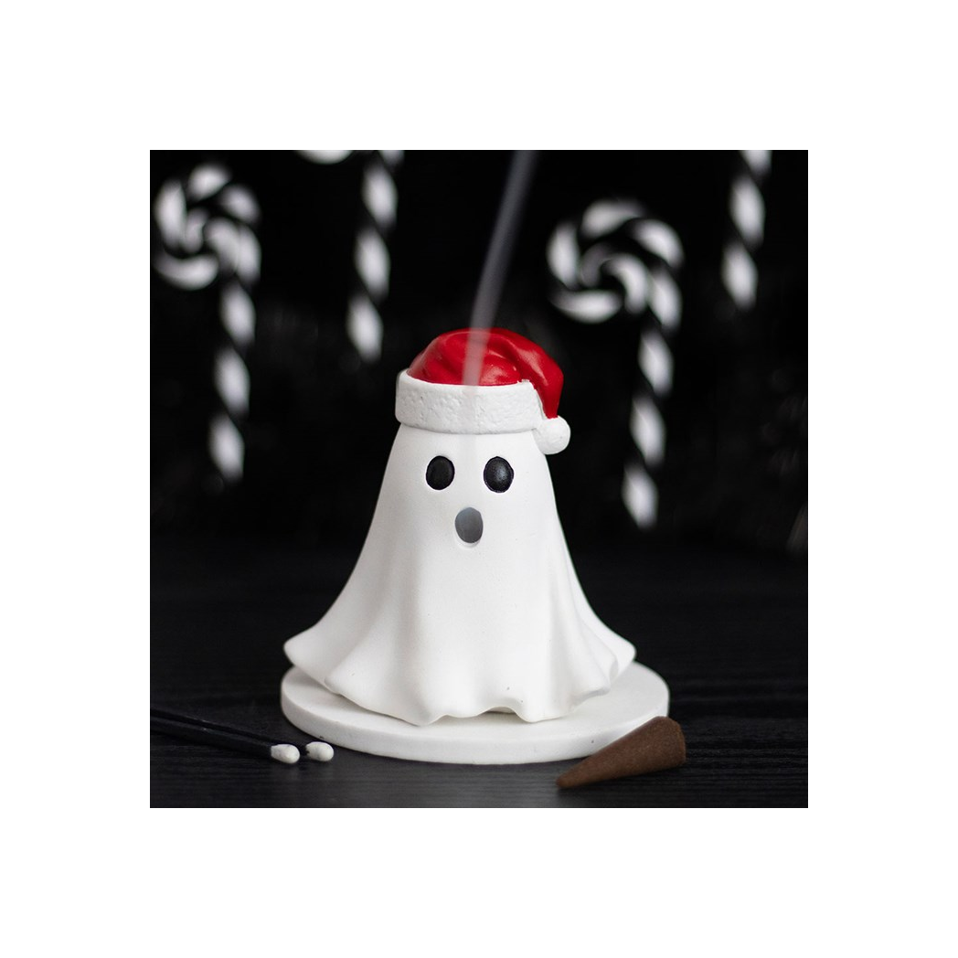 N/A Ghost with Santa Hat Incense Cone Holder -
