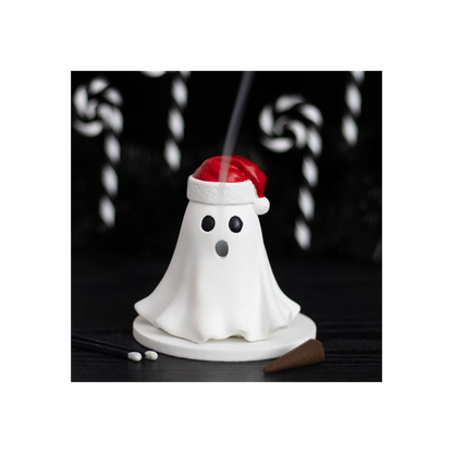 N/A Ghost with Santa Hat Incense Cone Holder -