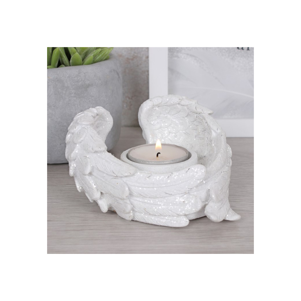 N/A Glitter Angel Wing Candle Holder -