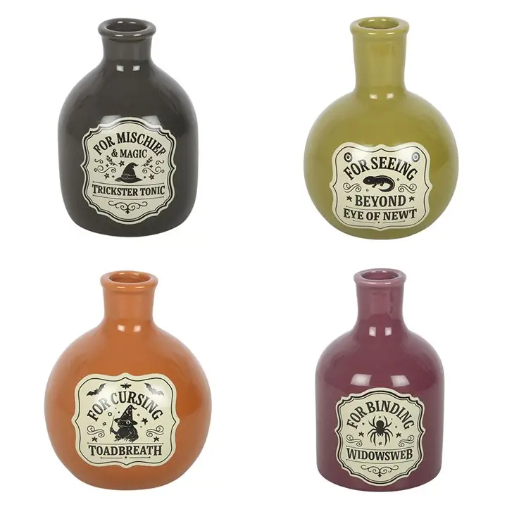 N/A Set of 4 Potion Bottle Vases and Candle Holders -