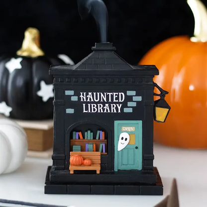 Haunted Library Incense Cone Holder Resin Gothic Halloween Home Decor Gift