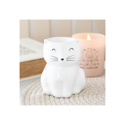 N/A White Happy Cat Oil Burner -