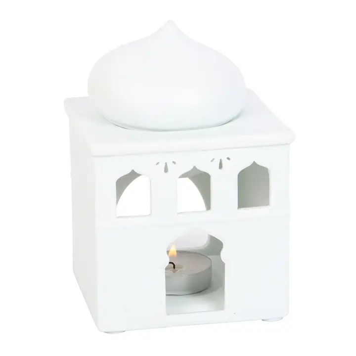 N/A Off White Mosque Oil Burner and Incense Cone Holder -