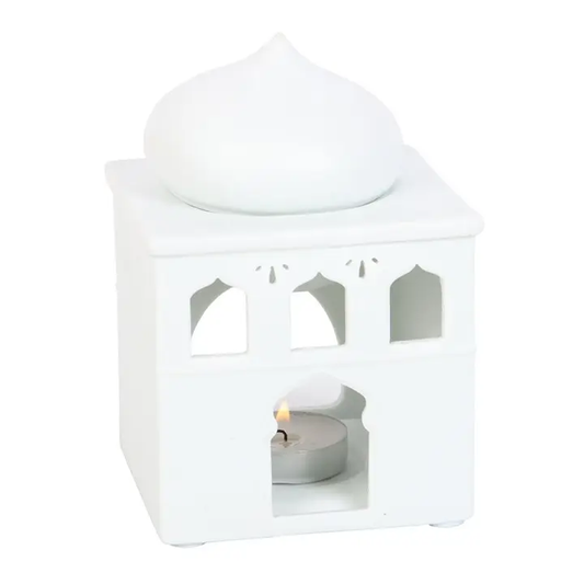 N/A Off White Mosque Oil Burner and Incense Cone Holder -