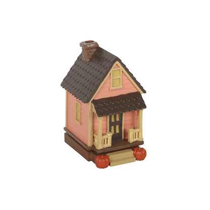 N/A Pink House Incense Cone Burner with Pumpkins -