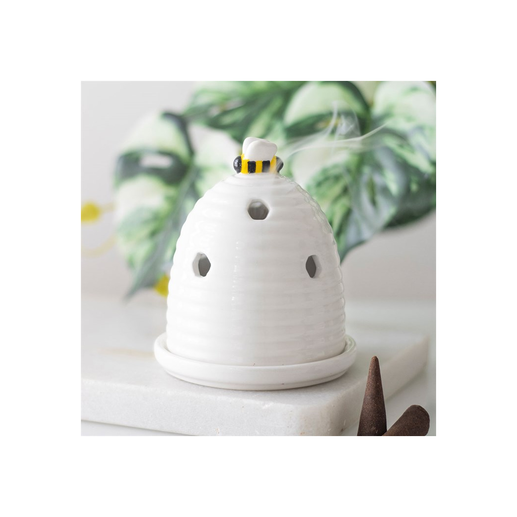 N/A White Beehive Incense Cone Holder -