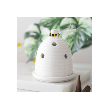 N/A White Beehive Incense Cone Holder -