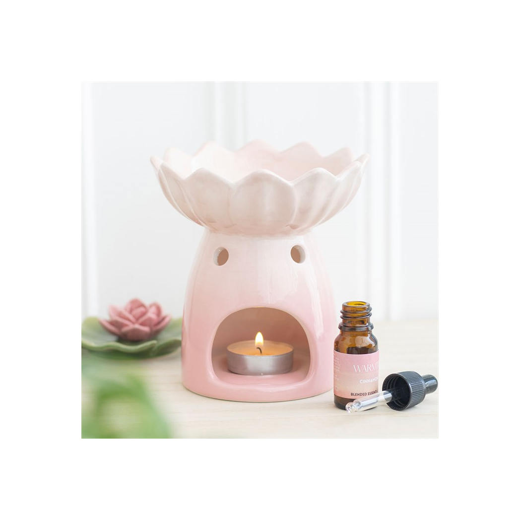 N/A Pink Water Lily Oil Burner and Wax Warmer -