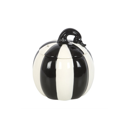 N/A Black and White Striped Pumpkin Oil Burner -