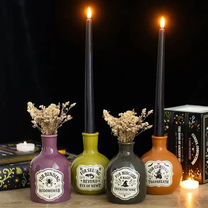 N/A Set of 4 Potion Bottle Vases and Candle Holders -
