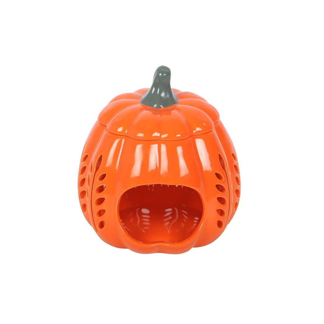 N/A Orange Leaf Cut Out Pumpkin Oil Burner and Wax Warmer -