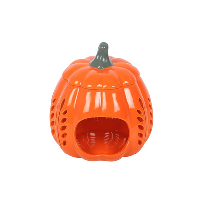 N/A Orange Leaf Cut Out Pumpkin Oil Burner and Wax Warmer -