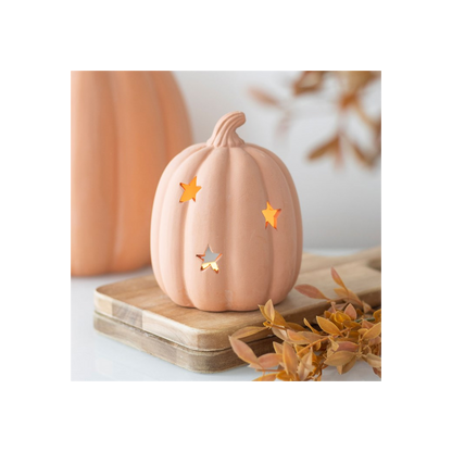 N/A 9cm Terracotta Pumpkin Tealight Holder -