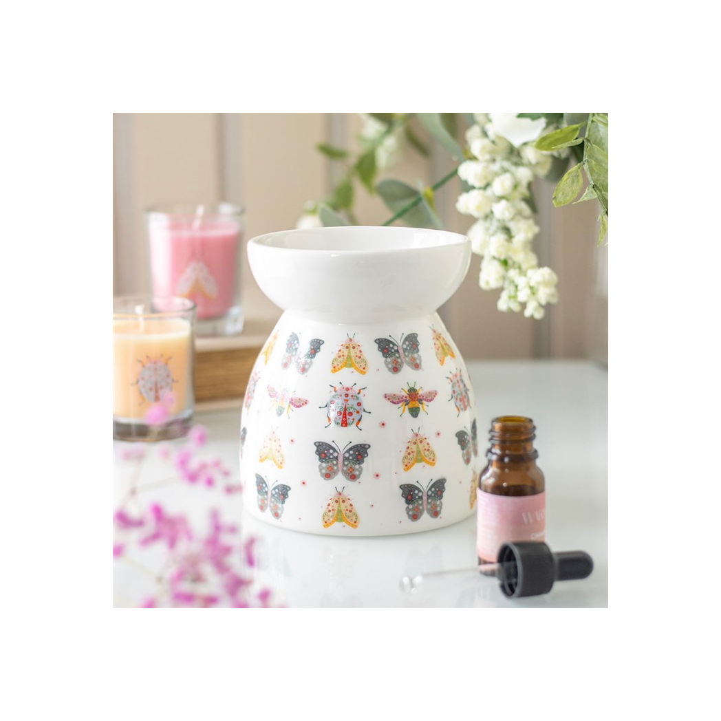 N/A Floral Bug Print Oil Burner and Wax Warmer -