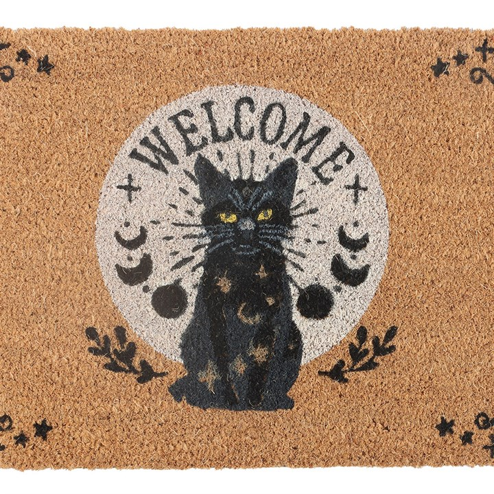 Enchant Your Entryway with the Black Magick Cat Doormat