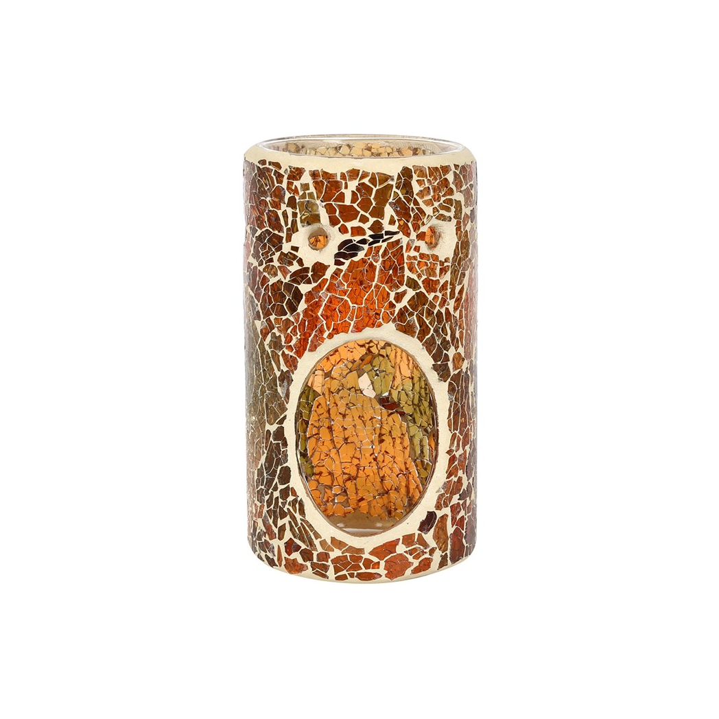 N/A Pillar Brown Crackle Oil Burner and Wax Warmer -