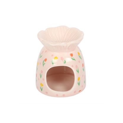 N/A Tulip Print Oil Burner and Wax Warmer -