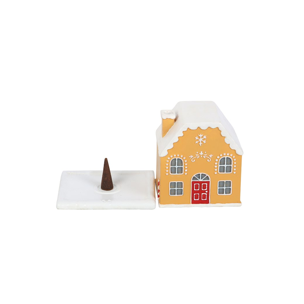 N/A Candy Cane Gingerbread House Incense Cone Holder -