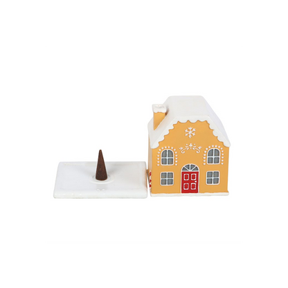 N/A Candy Cane Gingerbread House Incense Cone Holder -