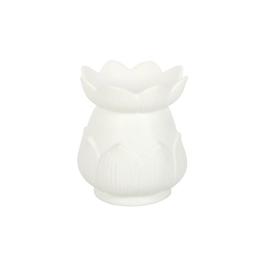 N/A White Lotus Flower Oil Burner -