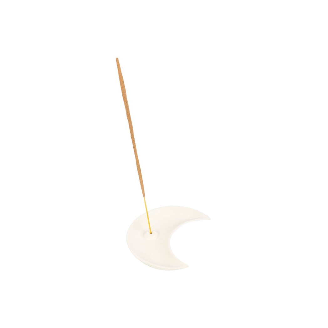 N/A White Crescent Moon Incense Stick Holder -