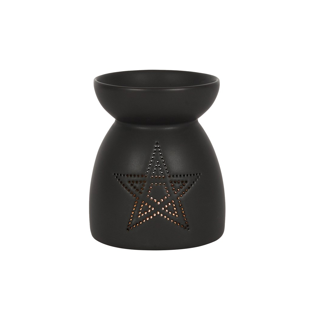 N/A Black Pentagram Cut Out Oil Burner -