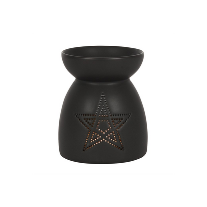 N/A Black Pentagram Cut Out Oil Burner -