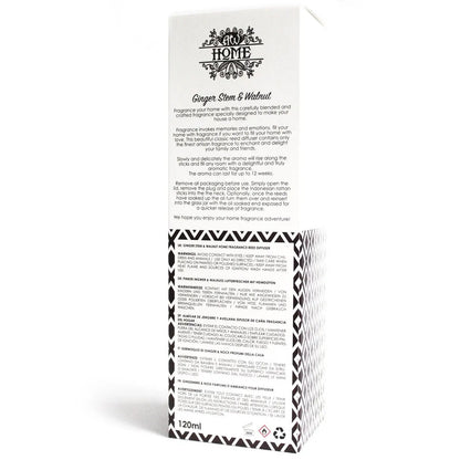 120ml Ginger Stem Walnut Reed Diffuser for Invigorating Home Fragrance - Everyday Bargainz