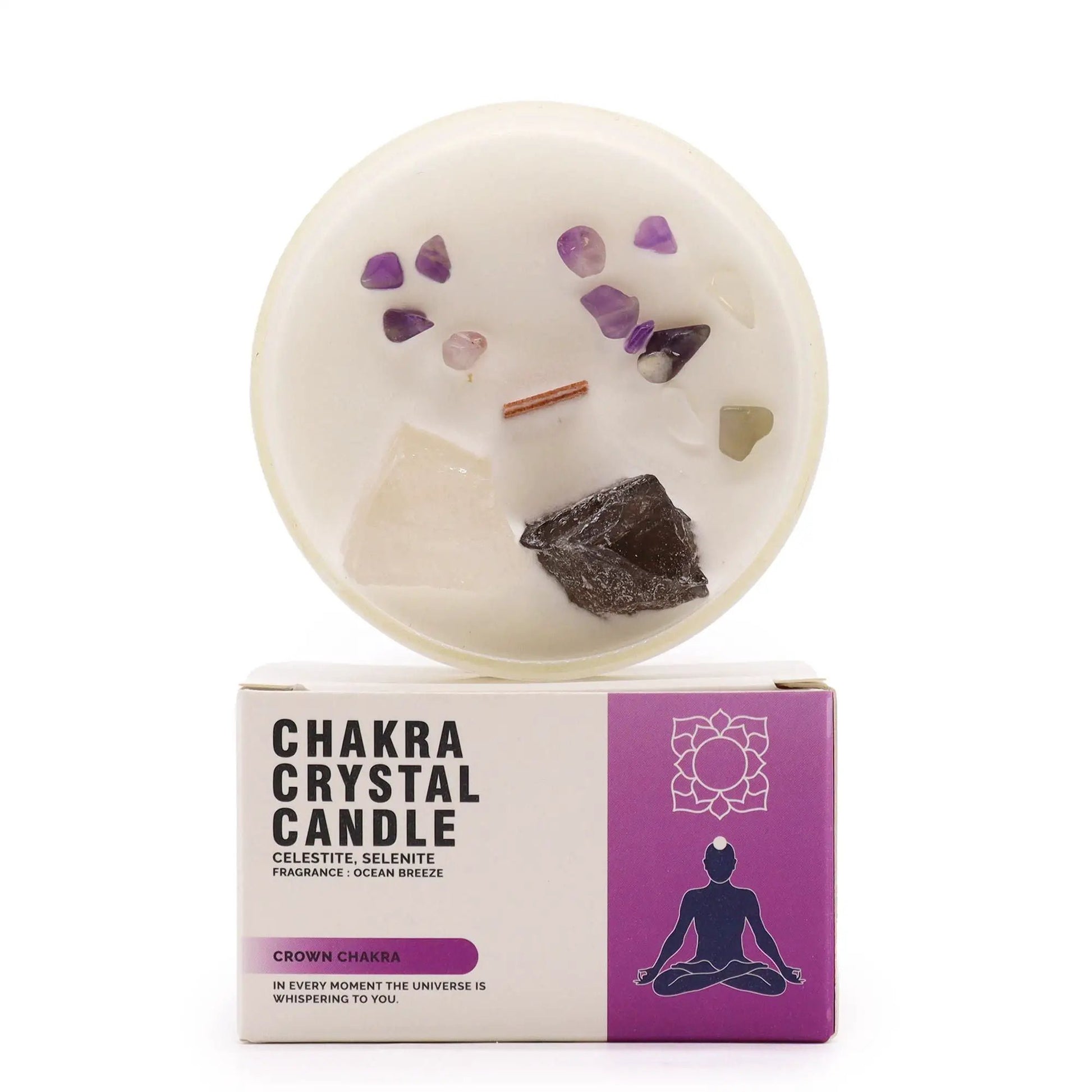 Chakra Crystal Candles - Crown Chakra by AW Dropship UK