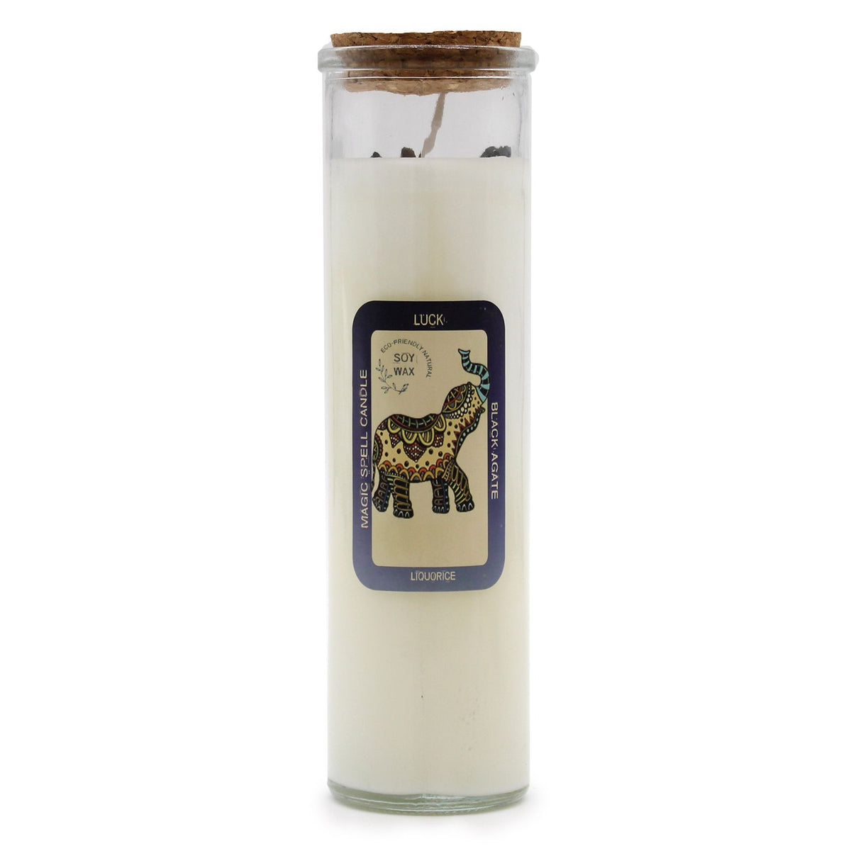 Magic Spell Candle for Luck - Enchanting Soy Wax with Black Agate