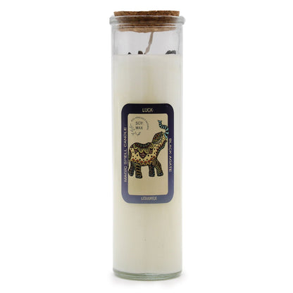 Magic Spell Candle for Luck - Enchanting Soy Wax with Black Agate