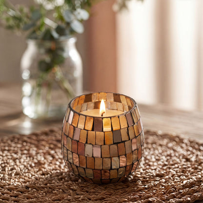 AW Dropship UK Small Glass Jar Candles - Amber Mosaic - Glass Jar Candles