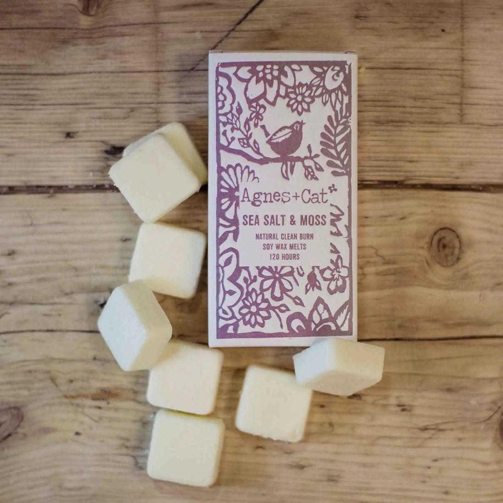 Agnes + Cat Box of 8 Wax Melts - Seasalt + Moss by AW Dropship UK
