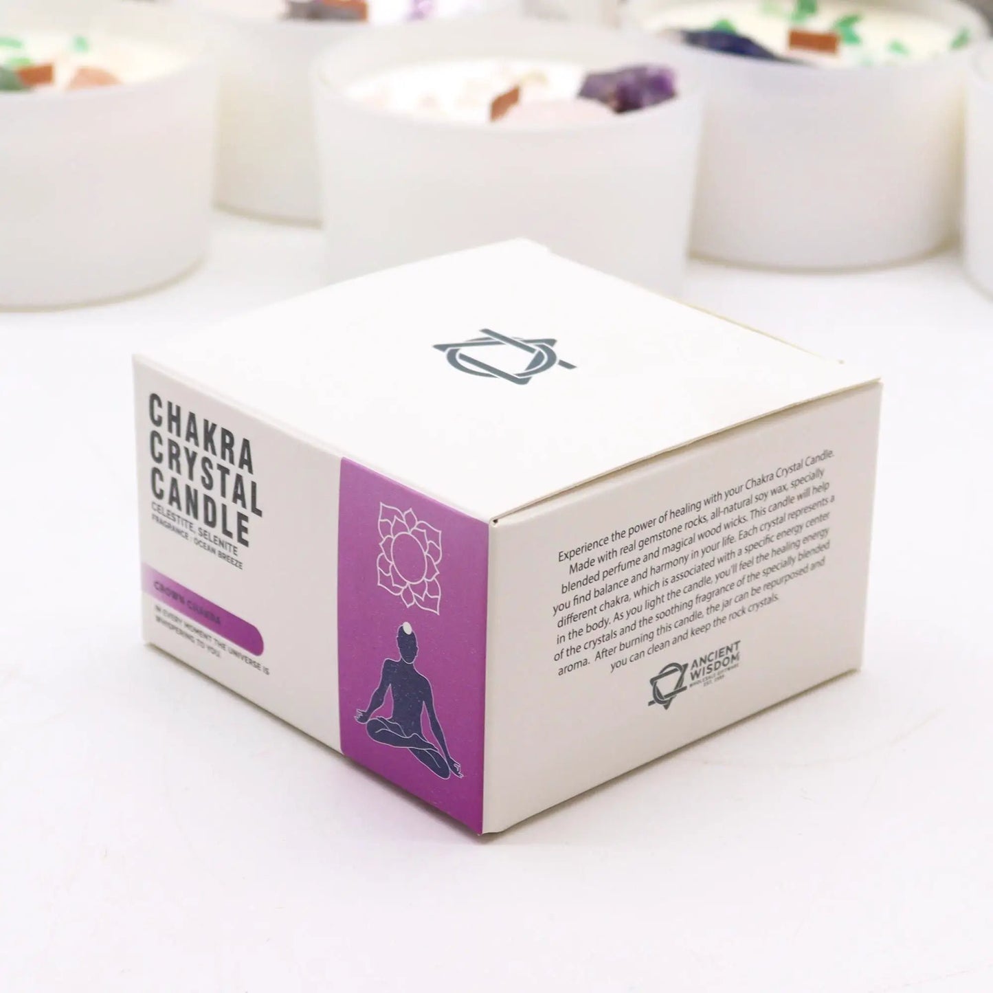Chakra Crystal Candles - Crown Chakra by AW Dropship UK