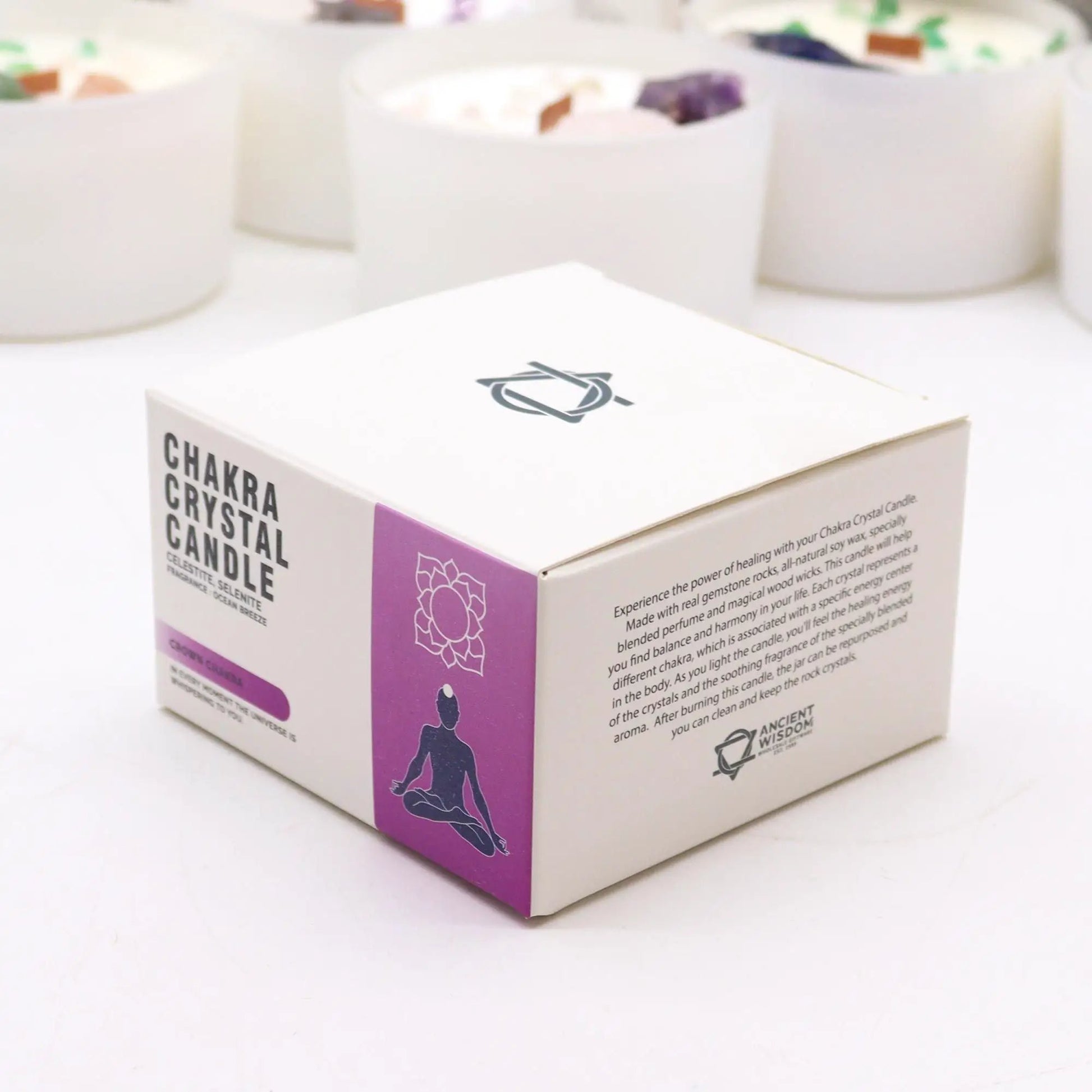 Chakra Crystal Candles - Crown Chakra by AW Dropship UK
