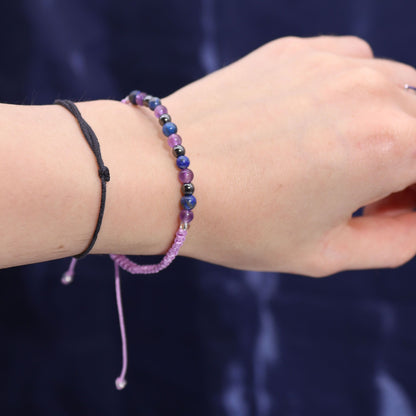 Illuminate Your Spirit with the Zodiac Crystal Candle and Gemstone Bracelet - Aquarius