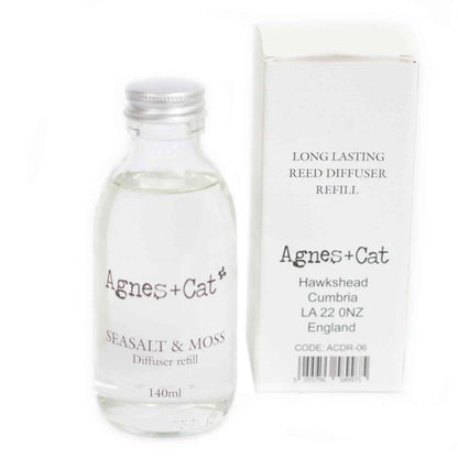 Agnes + Cat Reed Diffuser Refill - Seasalt and Moss 150ml for Fresh Home Fragrance - Everyday Bargainz