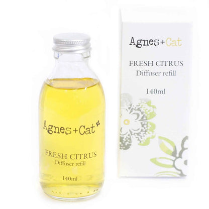 Agnes + Cat Reed Diffuser Refill - Fresh Citrus Scent 150ml for Lasting Fragrance - Everyday Bargainz