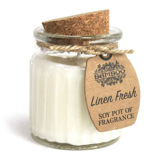 Ancient Wisdom Linen Fresh Soy Pot of Fragrance Candle, 20-Hour Burn - Everyday Bargainz