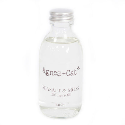 Agnes + Cat Reed Diffuser Refill - Seasalt and Moss 150ml for Fresh Home Fragrance - Everyday Bargainz